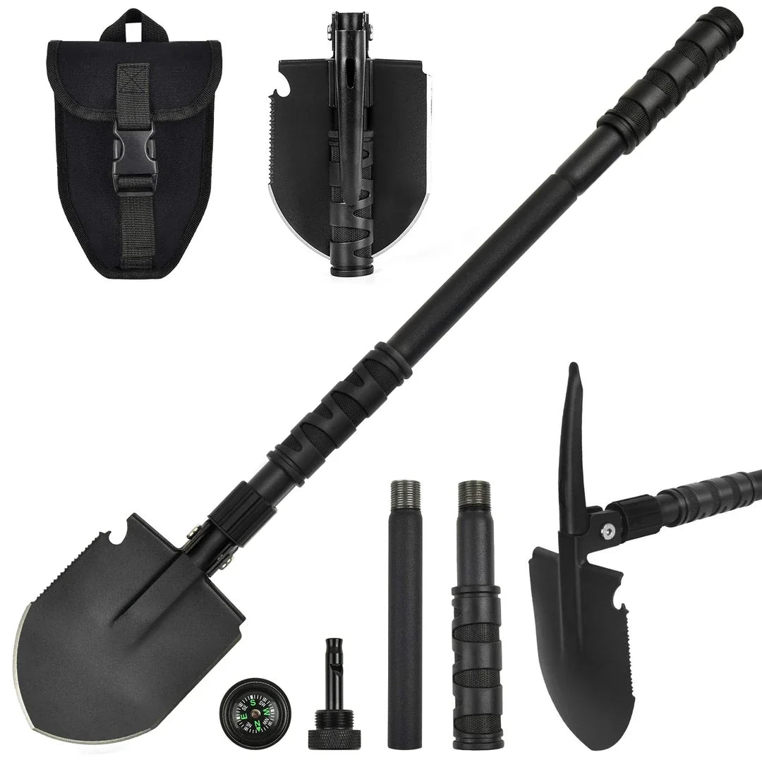 Pala Táctica Plegable Yeacool 13 en 1 Con Acero de Alto Carbono y Mango Modular