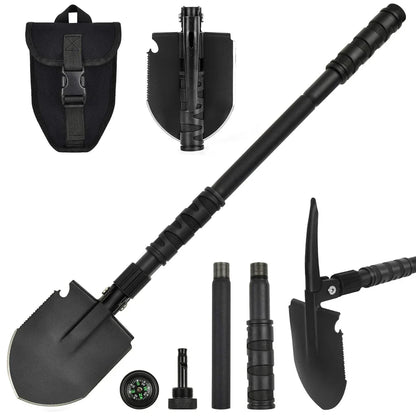 Pala Táctica Plegable Yeacool 13 en 1 Con Acero de Alto Carbono y Mango Modular